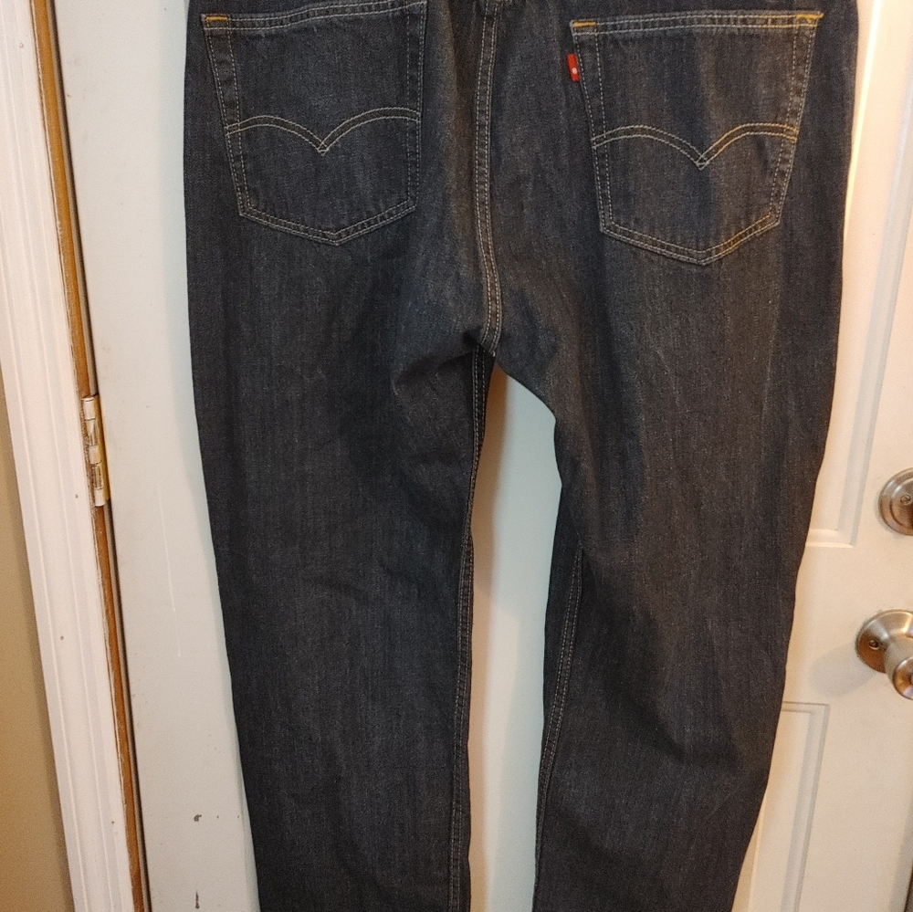 Levis 505 Men's Jeans 40x30 Regular Fit Straight Leg Blue Denim Red Tab 40W Read